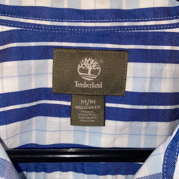 Timberland plaid short sleeve shirt button down casual top with pocket - Picture 8 of 8